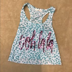 3/$20 Papaya size S 80’s inspired aerobics cutoff